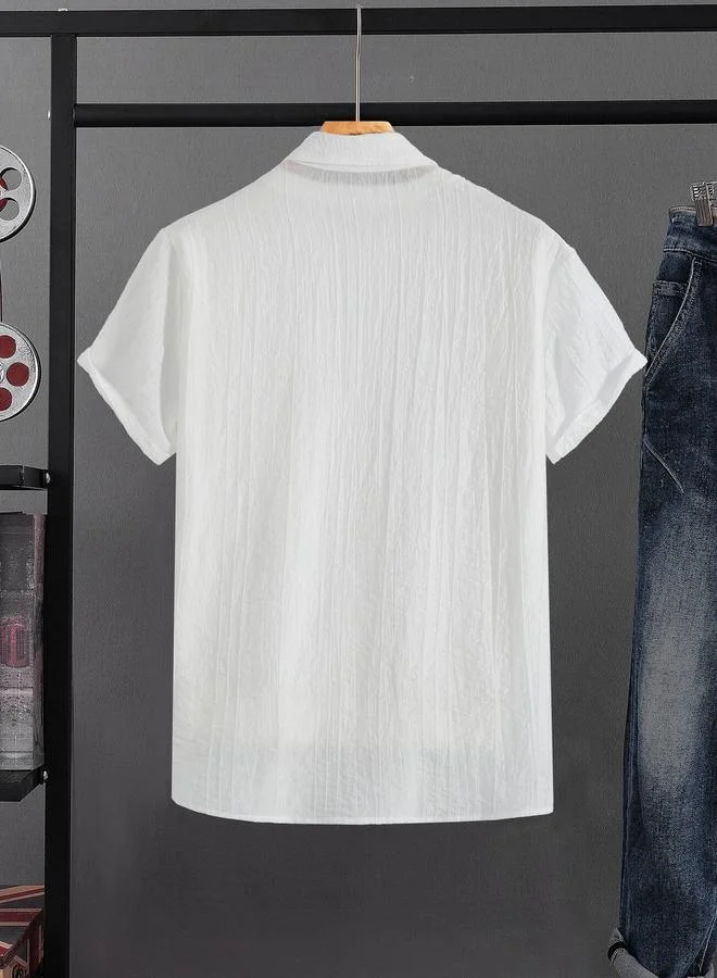 تايك تو قميص بأكمام قصيرة ونسيج بارز